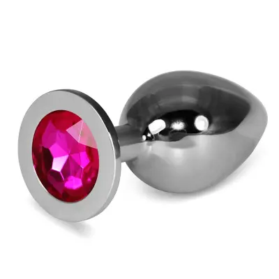 Plug Anal Metal Rosebud Classic z Jewel Fuchsia Salla L
