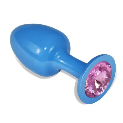 Rosebud Blue Metal Anal z rose draguljem