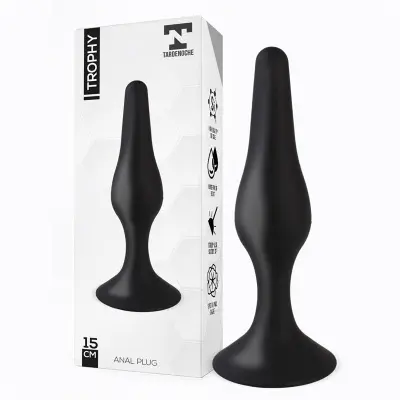 Trofejni vtič analni 15 cm črni silikon