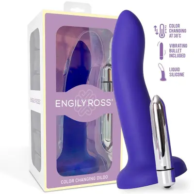 Dildo, ki spremeni vijolično v roza velikost s 14 cm
