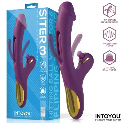 Siter vibrator z jezikom in ljudmi z žogo