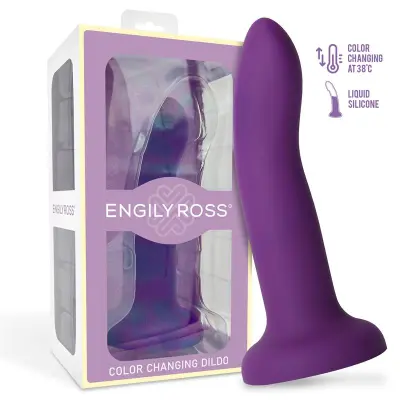 Dildo, ki spreminja vijolično barvo v roza velikost m 17 cm
