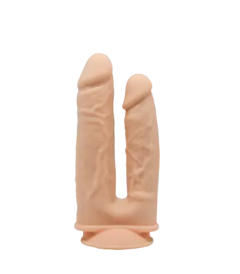 Silexd Doble penetracija silikonski dildo 7+ 8 "w/ USB vibracije + LRS nadzor"