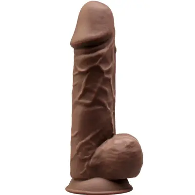 SILEXD - MODEL 1 REALISTIČNI PENIS PREMIUM SILEXPAN SILIKON RJAV 21,5 CM