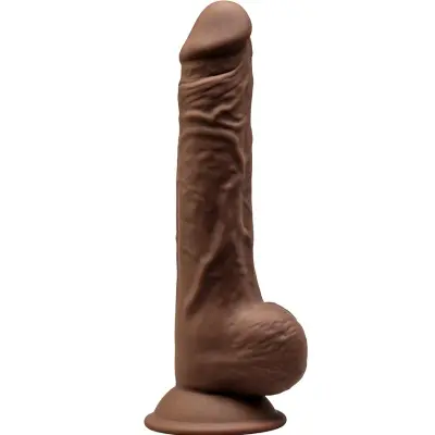 SILEXD - MODEL 1 REALISTIČNI PENIS PREMIUM SILEXPAN SILIKON RJAV 24 CM
