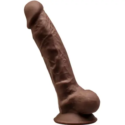SILEXD - MODEL 1 REALISTIČNI PENIS PREMIUM SILEXPAN SILIKON RJAV 17,5 CM
