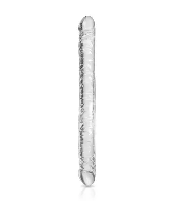 Prozoren dvojni dilddo 44 cm