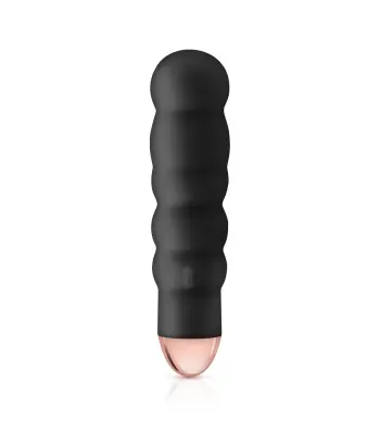 Črni hihitalni silikonski mini vibrator