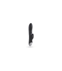 Silikonski vibrator s črnim polnilnim stimulatorjem