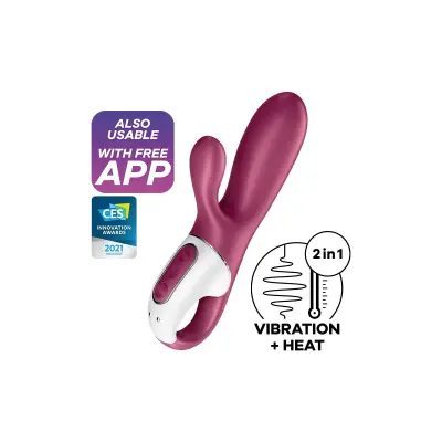 Vibrator Satisfyer Hot Bunny z aplikacijo, rdeč