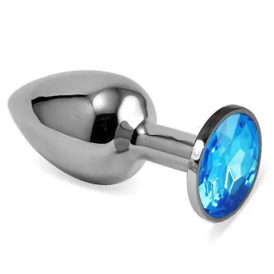 Plug Plug Plated Rosebud Classic z modro velikostjo dragulja S