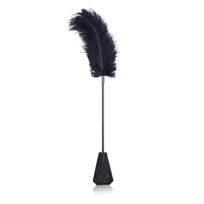 Plume in lopata s čipko 2 v 1 56 cm črno