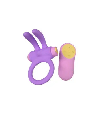 Riny vibrirajoči obroč s krmilnikom USB silikona Lilac