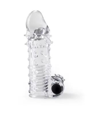 Realistični penis plašč S11 prozoren 15'5 cm w/ vibracije