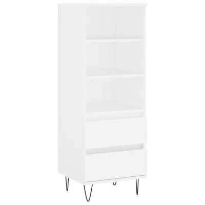 vidaXL Visoka omara Bela 40x36x110 cm inženirski les