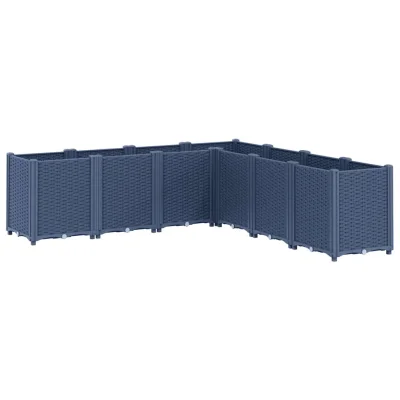 vidaXL Vrtno cvetlično korito modro sivo 160x160x53 cm PP