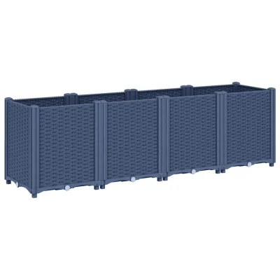 vidaXL Vrtno cvetlično korito modro sivo 160x40x53 cm PP