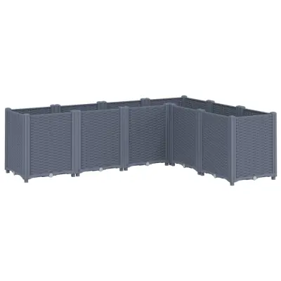 vidaXL Vrtno cvetlično korito modro sivo 160x120x53 cm PP