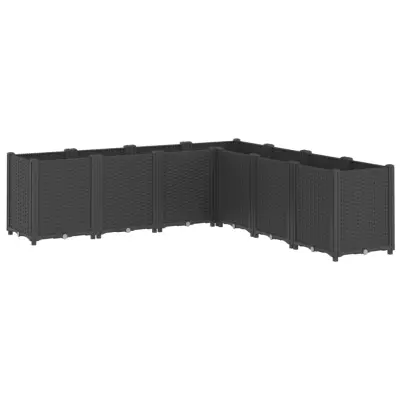 vidaXL Vrtno cvetlično korito črno 160x120x53 cm PP