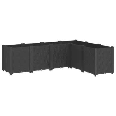 vidaXL Vrtno cvetlično korito črno 160x120x53 cm PP