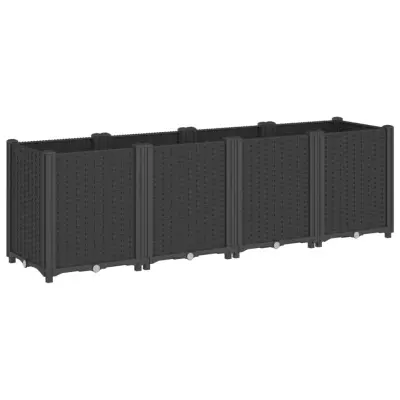 vidaXL Vrtno cvetlično korito črno 160x40x53 cm PP