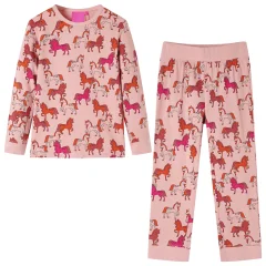 Otroška pižama z dolgimi rokavi svetlo roza 140