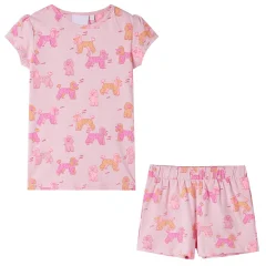 Otroška pižama s kratkimi rokavi svetlo roza 128