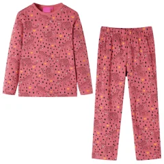 Otroška pižama z dolgimi rokavi starinsko roza 116