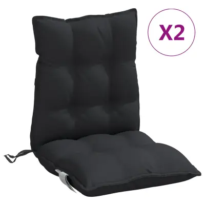 vidaXL Blazina za stol 2 kosa črna oxford tkanina