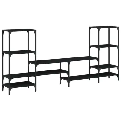 vidaXL TV omarica črna 206,5x28,5x95 cm inženirski les