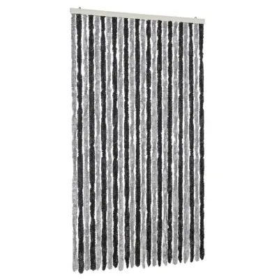 vidaXL Zavesa proti mrčesu siva in črna 100x200 cm šenilja