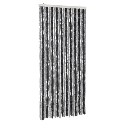 vidaXL Zavesa proti mrčesu siva in črna 90x200 cm šenilja