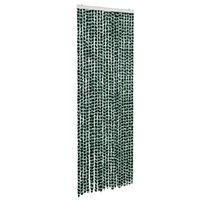 vidaXL Zavesa proti mrčesu zelena in bela 90x200 cm šenilja
