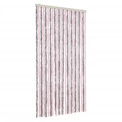 vidaXL Zavesa proti mrčesu srebrno siva in roza 100x220 cm šenilja