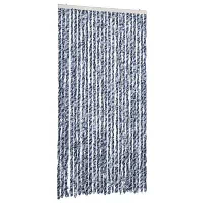 vidaXL Zavesa proti mrčesu modra in bela 100x200 cm šenilja