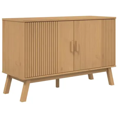 vidaXL Komoda OLDEN rjava 114x43x73,5 cm trdna borovina