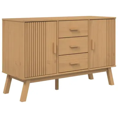 vidaXL Komoda OLDEN rjava 114x43x73,5 cm trdna borovina