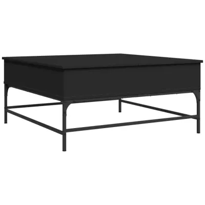 vidaXL Klubska mizica črna 95x95x45 cm inženirski les in kovina