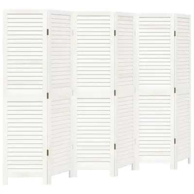 vidaXL Paravan 6-delni bel trden les pavlovnije