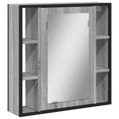 vidaXL Kopalniško ogledalo siva sonoma 60x16x60 cm inženirski les