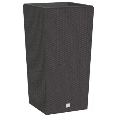 vidaXL Korito z odstranljivo notranjostjo rjavo 21/49 L PP ratan