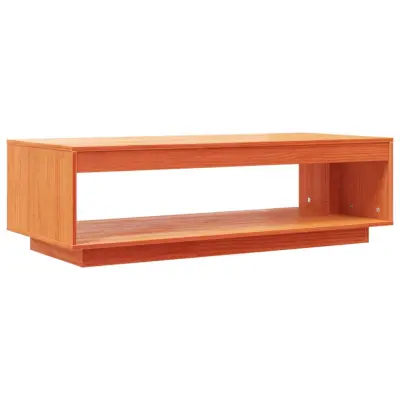 vidaXL Klubska mizica voščeno rjava 110x50x33,5 cm trdna borovina