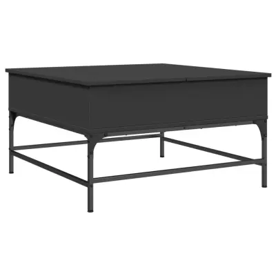 vidaXL Klubska mizica črna 80x80x45 cm inženirski les in kovina