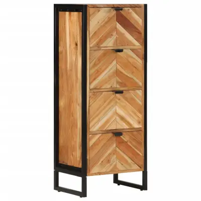 vidaXL Kopalniška omarica 40x30x100 cm akacijev les in železo