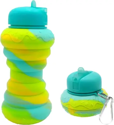 Zložljiva steklenica za vodo, silikonska steklenica za belo vodo za večkratno uporabo, primerna za potovanja, šola, šport, telovadnica, pohodništvo, k