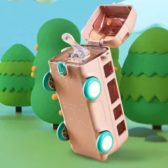 Prenosna skodelica za vodo v obliki avtobusa, otroška majhna skodelica iz slamice za avto