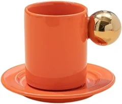 Majhna skodelica skodelice in zlato poslikana kreativna keramična skodelica za kavo, zanimivo darilo za par skodelic