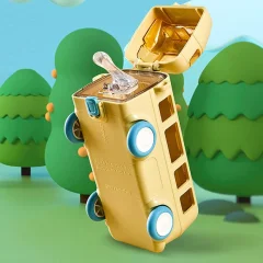 Prenosna skodelica za vodo v obliki avtobusa, otroška majhna skodelica iz slamice za avto