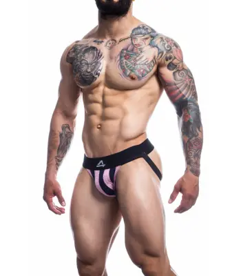 C4m roza črtast jockstrap xl