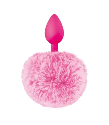 Roza pompom silikonski vtič